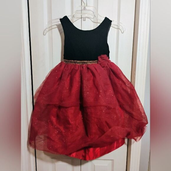 La Princess Elegant Black and Red Kids Formal Dress - Picture 1 of 14
